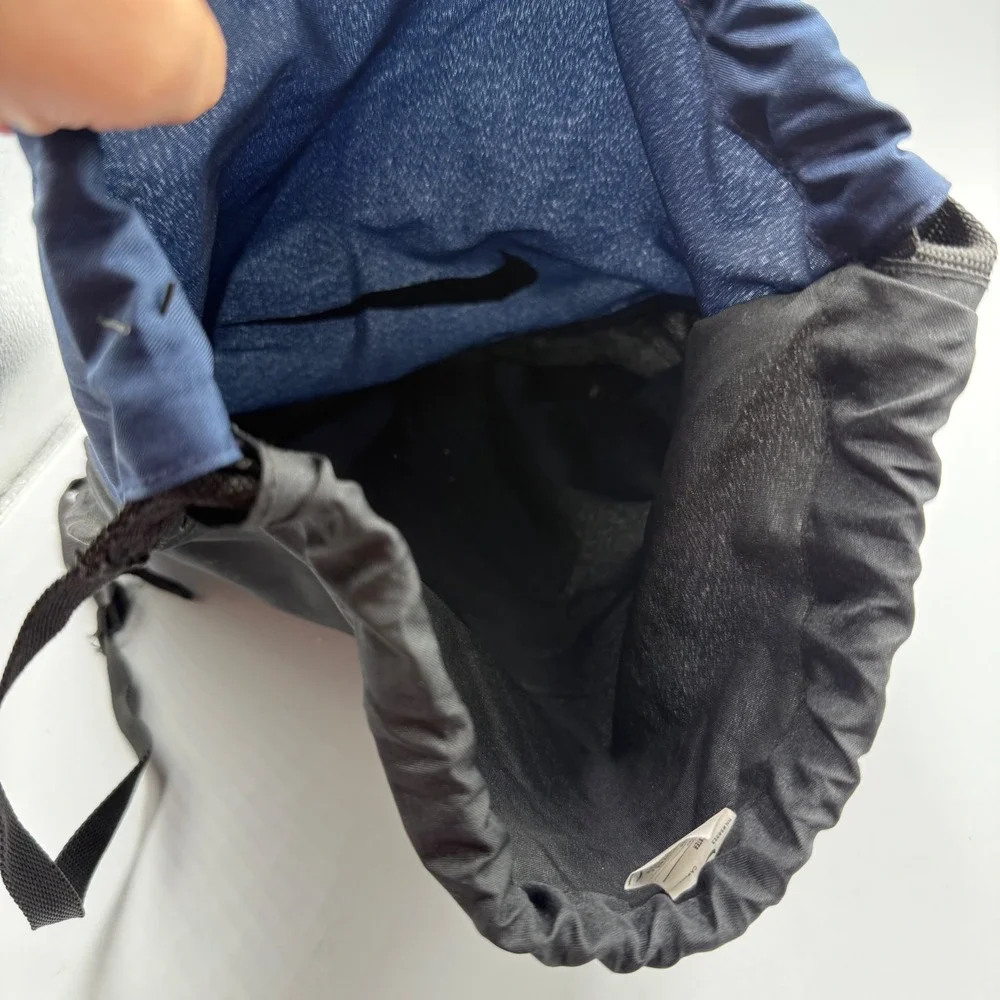 Nike Drawstring Cinch Sackpack Backpack Navy Blue Black Swoosh‎ RN56323